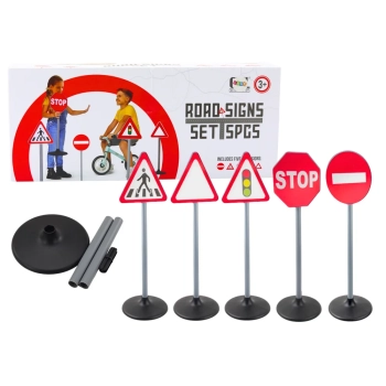 Zestaw Edukacyjny Znaki Drogowe Ostrzegawcze 5 Szt 70cm