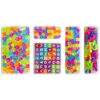 Zestaw Do Robienia Biżuterii Bransoletek DIY Koraliki Zawieszki Literki