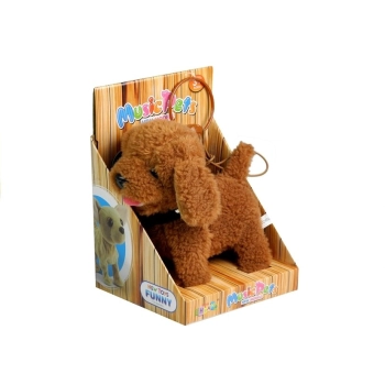 Interaktywny Piesek Pies Na Smyczy Brązowy Pudel