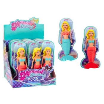 Syrenka Do Kąpieli Nakręcana Do Wody Pływająca Turkusowa Różowa Lalka MIX