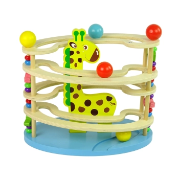 Zjeżdżalnia Piłeczek Żyrafa Drewniana Koraliki