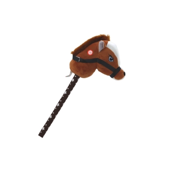 Pluszowa Głowa Konia Na Kiju Hobby Horse Koń Krótkowłosy Ciemnobrązowy Dźwięki