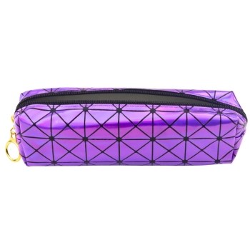 Piórnik Szkolny Biurowy Jednokomorowy Wzór Holograficzny Fioletowy 20x6,5cm