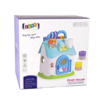 Domek Sorter Edukacyjny Niebieski Klocki