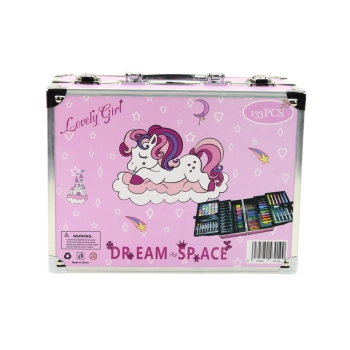 Zestaw Artystyczny w Rozkładanej Walizce z Jednorożcem 133 El
