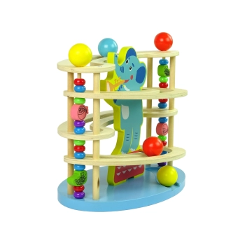 Zjeżdżalnia Piłeczek Słonik Drewniana Koraliki