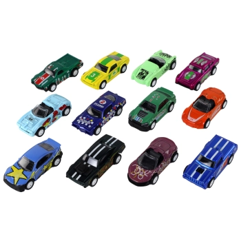 Zestaw Pojazdów Z Napędem Autka 12 ELE Metal 1:64