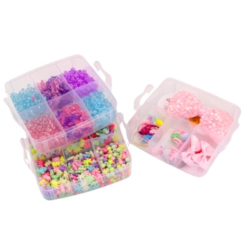 Zestaw Koralików Zawieszek W Walizce Gumki Spinki Pierścionki DIY 1620 El
