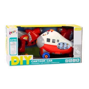 Samolot Kreskówkowy Do Skręcania Skrzydła DIY Czerwony