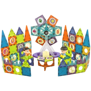 Klocki Magnetyczne Budowle 3D Diabelski Młyn 155 Elementów