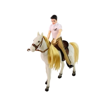 Lalka z Białym Koniem Figurki Akcesoria