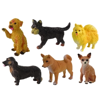 Zestaw 6 Figurek Psów Psy Rasowe Figurka Pies