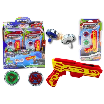 Zestaw Pistolet Wyrzutnia 2 Metalowe Krążki Czerwony Światła