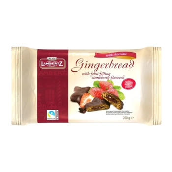 Lambertz Piernikowe Gwiazdki z Nadzieniem Truskawkowym 200 g