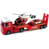 Zestaw Straż Pożarna Laweta Autko Helikopter Dźwięk Światła Czerwone