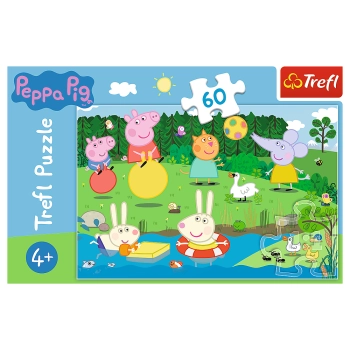 Puzzle - 60 - Wakacyjna zabawa - Świnka Peppa - Trefl 17326