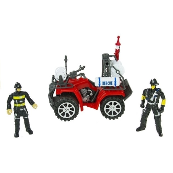 Duży Zestaw Straż Pożarna Wóz Strażacki Figurki Quad Kask Dla Dziecka