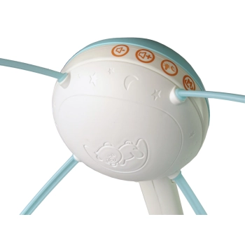 Karuzela Do Łóżeczka Projektor Pilot Melodie Odgłosy Zwierząt Niebieski