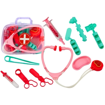 Apteczka Dziecięcia Narzędzia Lekarskie W Walizce Różowy