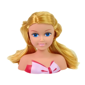 Głowa Lalki Akcesoria Koraliki Spinki Kolorowe Pasemka