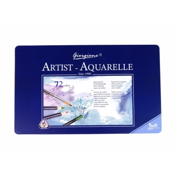 Zestaw 72 Kredek Akwarelowych Metalowy Pojemnik