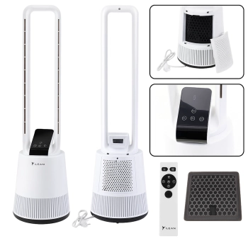 Wentylator Bezłopatkowy Podłogowy Oscylacja Timer Wyświetlacz LCD PILOT