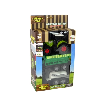 Zestaw Traktor z Maszynami Przyczepa Cysterna Dźwięki LED