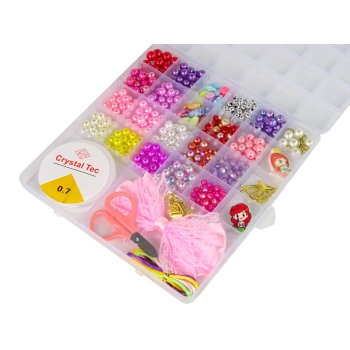 Zestaw Koralików Do Robienia Biżuterii Różowa Kokarda