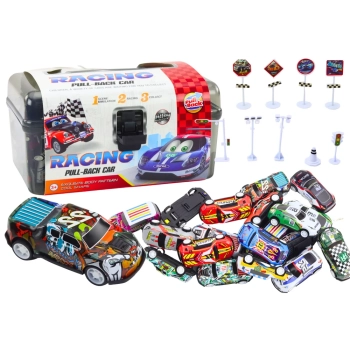 Zestaw Resoraków W Walizce 25szt Znaki Drogowe Samochody