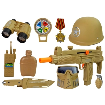 Zestaw Wojskowy Pistolety Broń z Maską Hełmem Granat Dźwięk