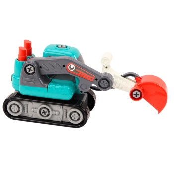 Koparka Gąsienicowa Kreskówkowa Do Skręcania DIY Turkusowa