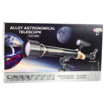 Teleskop Astronomiczny Edukacyjny Aluminiowy Akcesoria Statyw 1.35 M