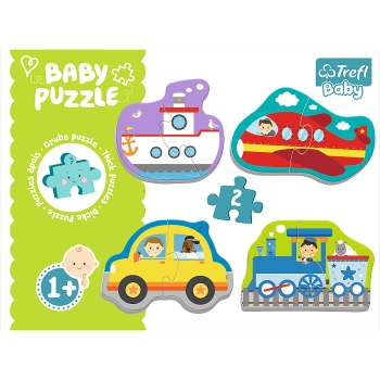 Puzzle - Baby Classic - Pojazdy transportowe - Samolot Statek Auto Pociąg - Trefl 36075