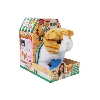 Interaktywny Kot Biało- Rudy Chodzi Rusza Ogonem na Baterie