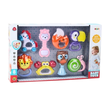 Zestaw Grzechotek Gryzaczków Dla Niemowląt Zwierzątka 8 Szt