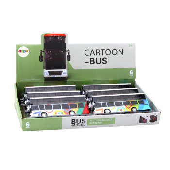 Autobus Dwupiętrowy Z Napędem Metalowy Kolorowy Światła Dźwięki