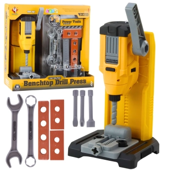 Warsztat Małego Majsterkowicza Wiertarka Stołowa Narzędzia Akcesoria 18 el.