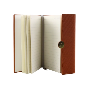 Notes Biurowy Na Magnes Notatnik A5 W Linie Z Obiciem Brązowy