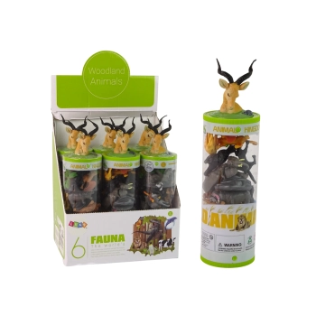 Zestaw 12 Figurek Dzikie Zwierzęta Afryka Akcesoria W Tubie