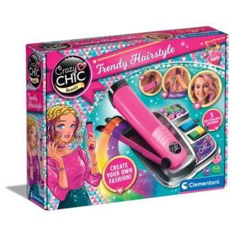 Crazy Chic Zestaw do Farbowania Włosów Crazy Fryzury Prostownica Koraliki Clementoni 18773
