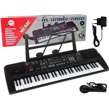 Keyboard Z Mikrofonem Instrument Muzyczny Czarny