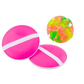 Gra Zręcznościowa Paletki Okrągłe Piłka Z Przyssawkami Różowy