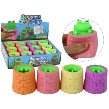 Zabawka Antystresowa Zielona Żabka Wyskakująca z Beczki
