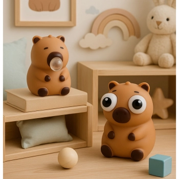 Gniotek Kapibara Antystresowy Z Bańką Wyskakującymi Oczami Brązowy 8,5 cm