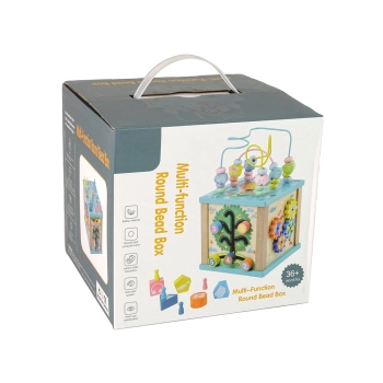 Drewniana Kostka Edukacyjna Sorter Labirynt Gra Chińczyk Zegar