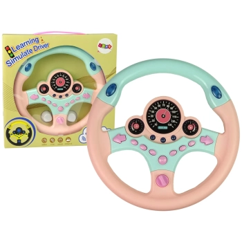 Interaktywna Kierownica Różowa Symulator Jazdy Dźwięki Światła QL90707