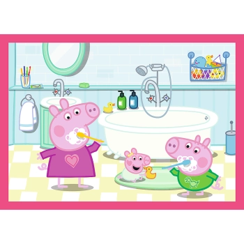 Puzzle - 4w1 (12, 15, 20, 24) - Peppa uwielbia przygody - Świnka Peppa - Trefl 34672