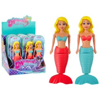 Syrenka Do Kąpieli Nakręcana Do Wody Pływająca Turkusowa Różowa Lalka MIX