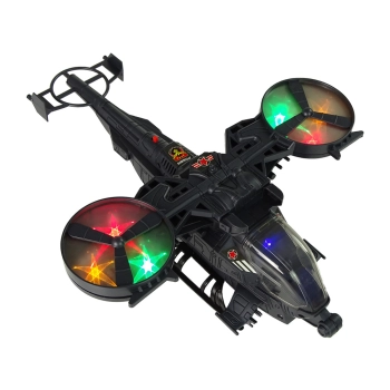 Helikopter Wojskowy Ogromne Skrzydła Światła Dźwięk Obraca Się