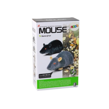 Mysz Zdalnie Sterowana Pilotem R/C Na Kółkach Duża Szara